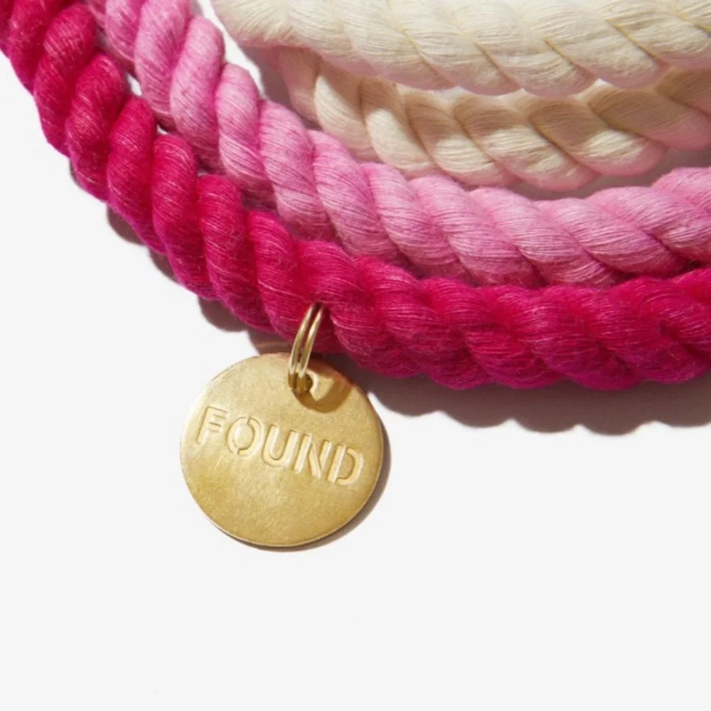 Found My Animal Hand-dyed Rope Leash in Pink